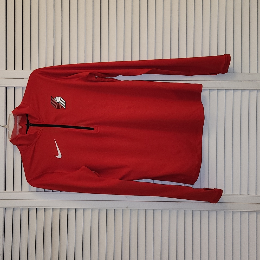 NIKE DriFit Portland Trail Blazers ¼ Zip Pullover Red